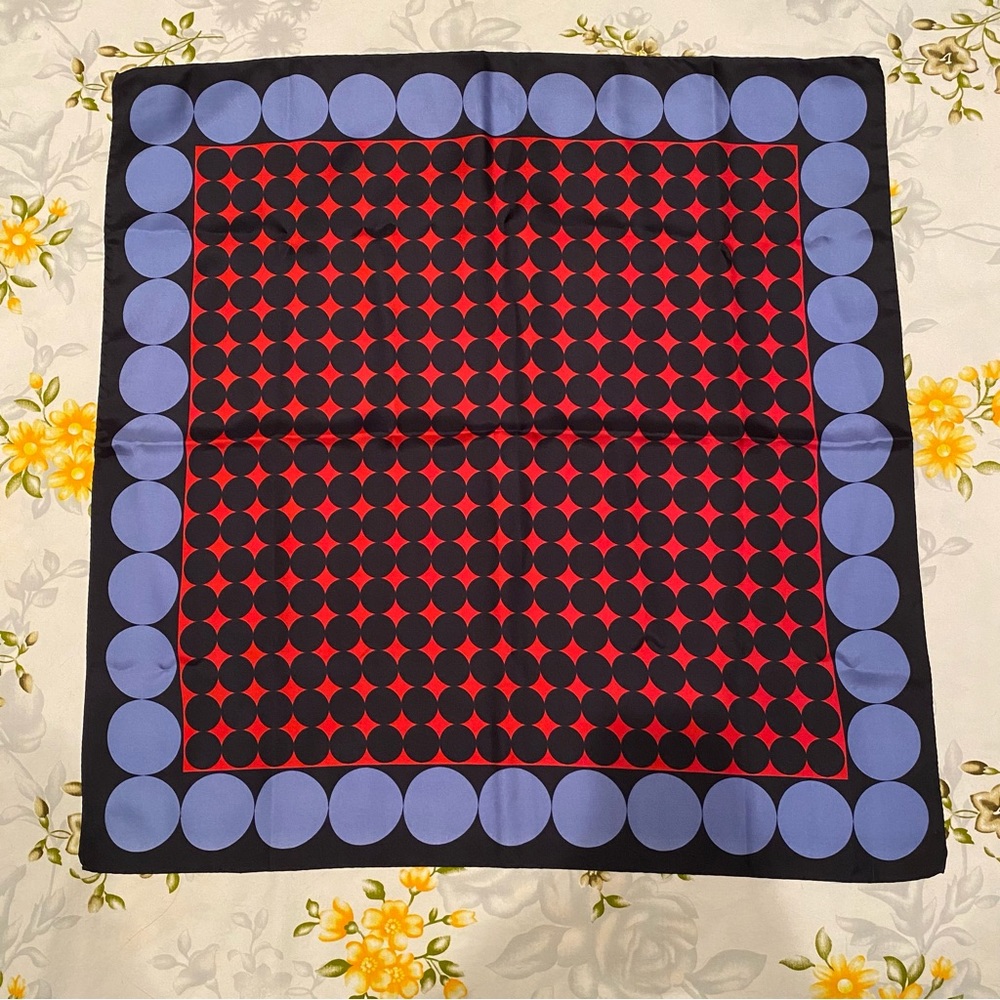 Blue / Red Brightly Patterned Scarf - image 1